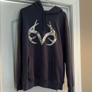 Realtree Black Hoodie with Gold Antler Graphic
